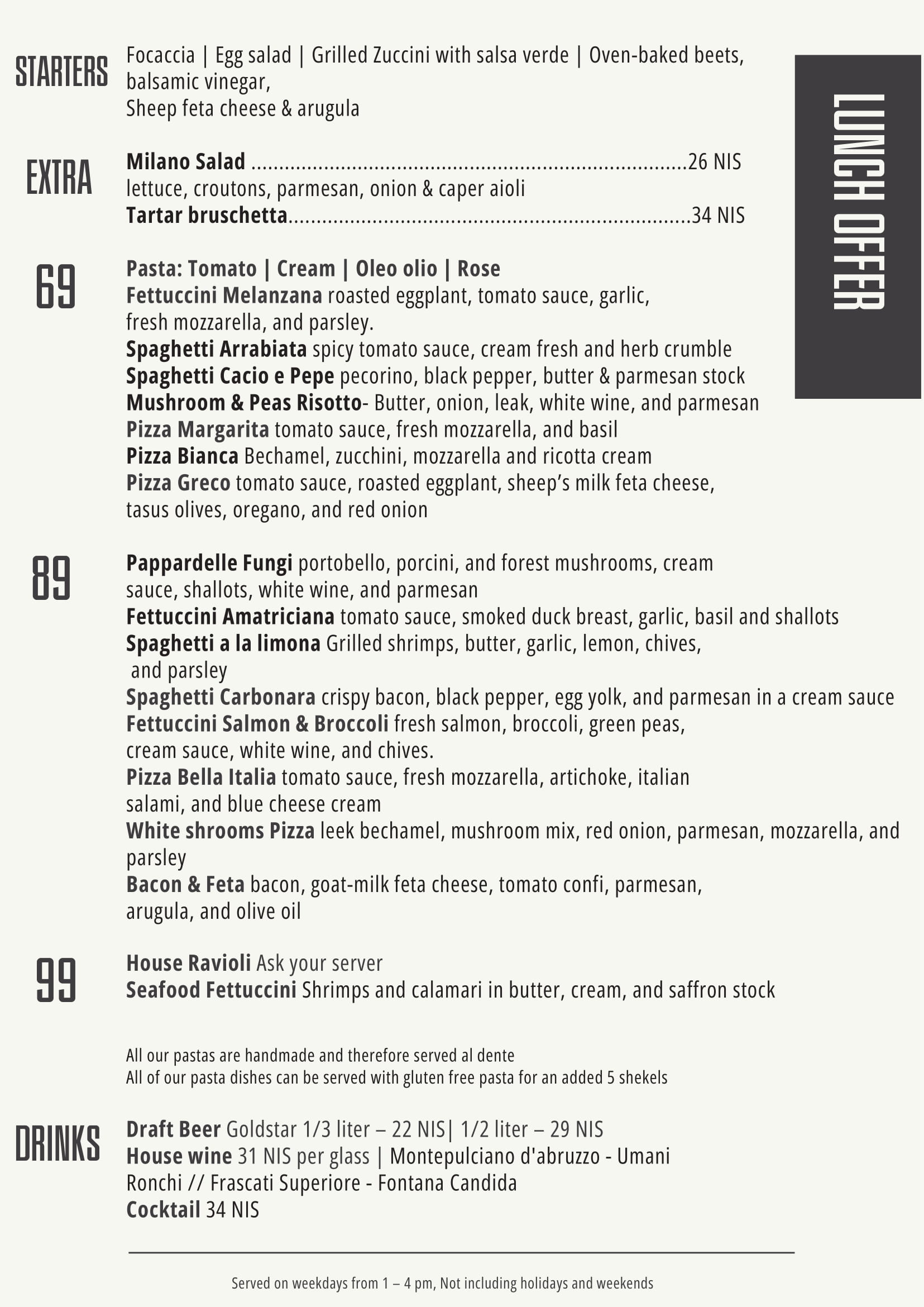 business menu
