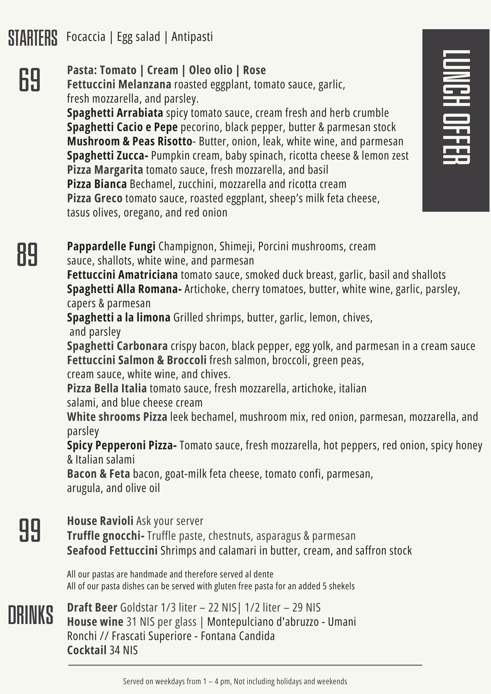 business menu
