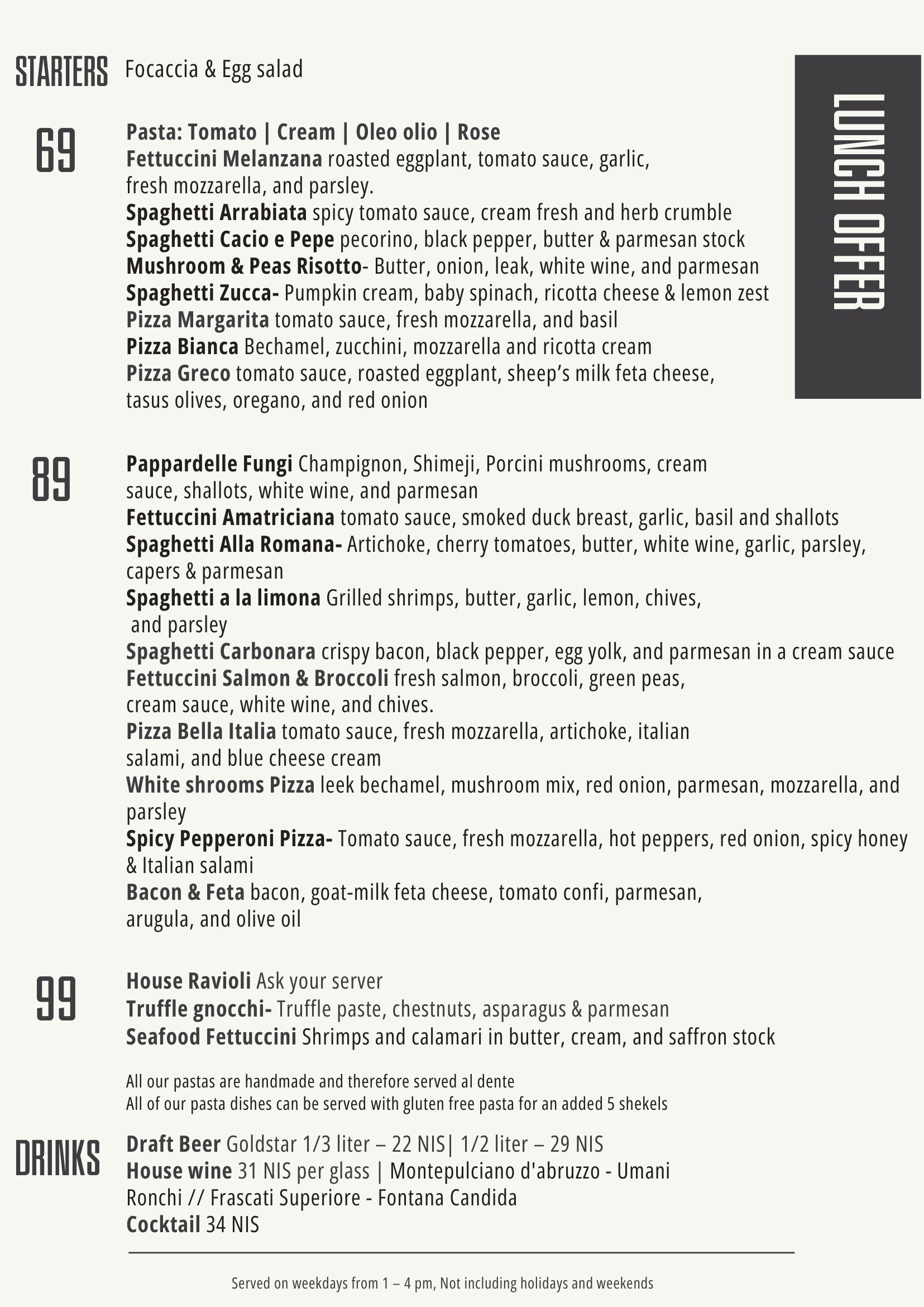 business menu