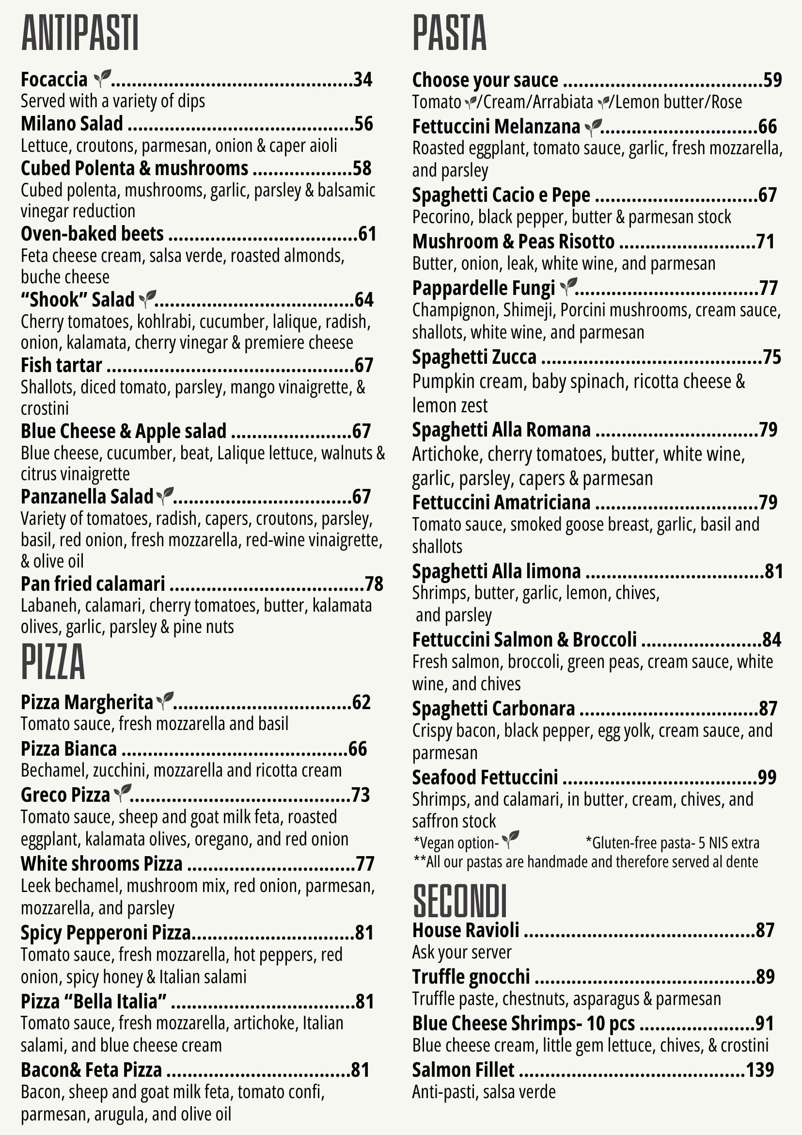 english menu